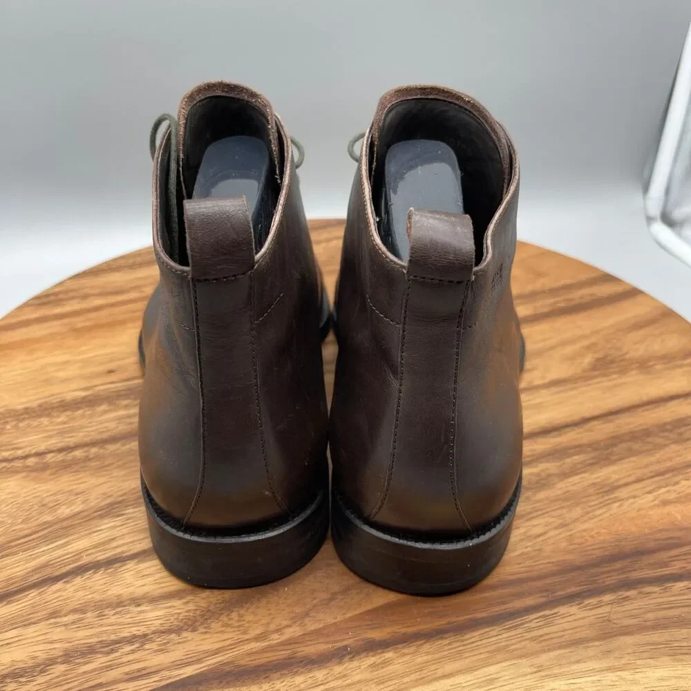 Hugo Boss Boots Mens Size 9 Brown Leather Ankle Walking Chelsea Dress Shoes